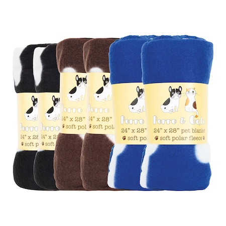 Monarch Brands Pet Blankets, 6PK PNP-PB-24X28-BONE